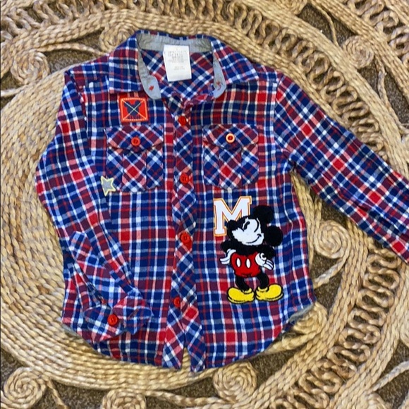 sold on Ⓜ️: Disney Mickey Mouse Plaid Shirt 4T - Picture 1 of 5